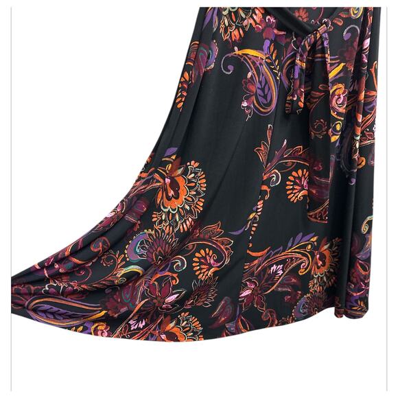 NWT MSK Black Paisley Print Midi Flowy Dress Women's Plus Size 2X - Picture 9 of 9